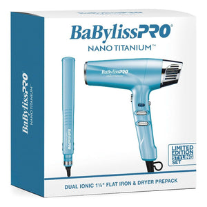 Babylisspro Nano Titanium 1.25 Inch Flat Iron And Dual Ionic Dryer Prepack