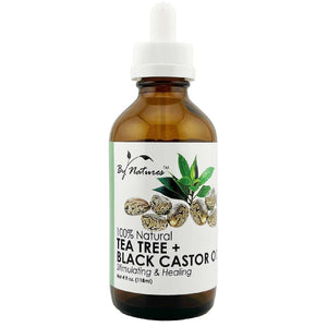 By Natures 100% Natural Tea Tree  Black Castor Oil 4.0 Fl Oz