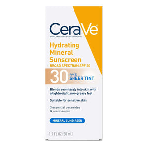 Cerave Hydrating Mineral Sunscreen  Spf 30 Face Sheet Tint