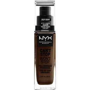 NYX Cant Stop Wont Stop Full Coverage Foundation 25 - Deep Ebony 1.0 FL Oz