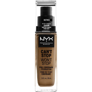 NYX  Cant Stop Wont Stop Full Coverage Foundation 16.5 - Nutmeg 1.0 FL Oz