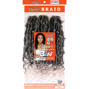 Urban Beauty Queen B Braid Synthetic Butterfly Goddess Locs 3X Value Pack 14 Inch Color Mtgray