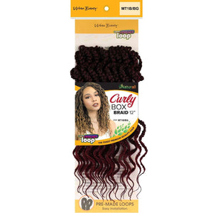 Synthetic Box Braid Curly Style 12 Inch Mt1Bburgundy