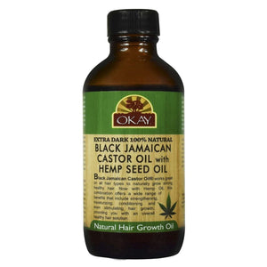 Okay 100 Percent Black Castor Oil Extra Dark Hemp Seed